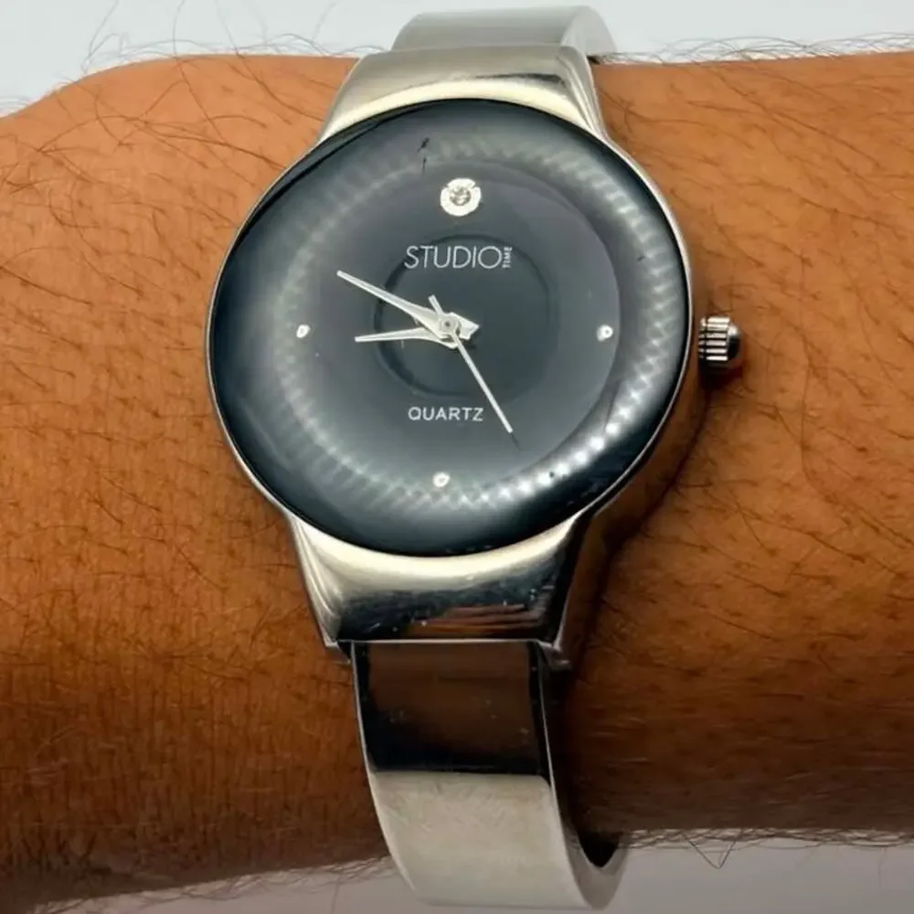 Silver Studio Time Cuff Watch